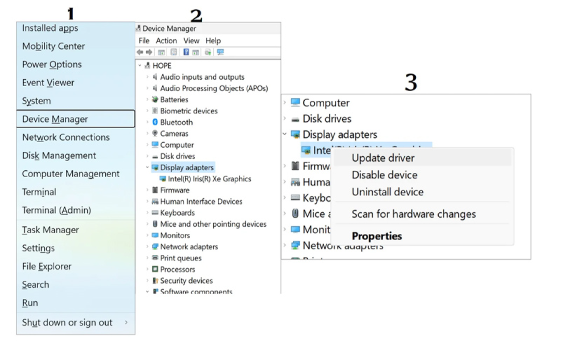 Dùng Device Manager để kiểm tra chung các thiết bị đang kết nối