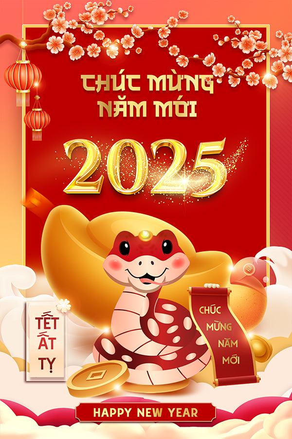 Chúc mừng năm mới 2025, Xin mời tải về bộ ảnh Lịch Vạn Niên Ất Tỵ phong cách Kawaii Cutie