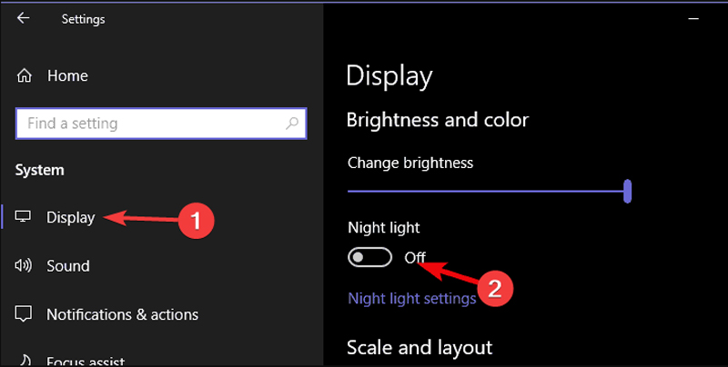 Cách tắt Night Light trong Windows